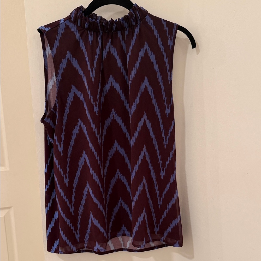 Ann Taylor Sleeveless Top - Purple and Blue Zigzag